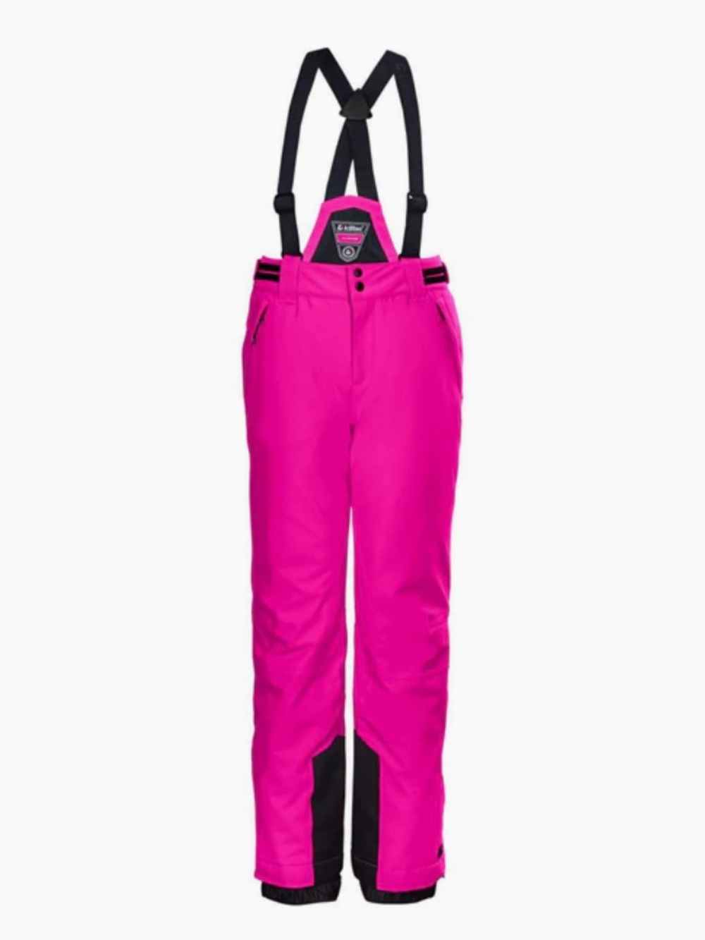 Killtec Girl’s Neon Pink Ski Pants with Removable Bibs / Suspenders
